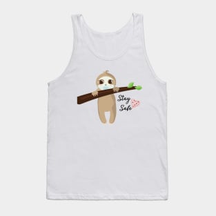 Baby Sloth With Face Mask, Stay Safe Tank Top